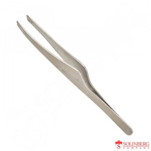 Пинцет для бровей Solinberg G801 наклонное окончание, серебристый (заводская заточка)