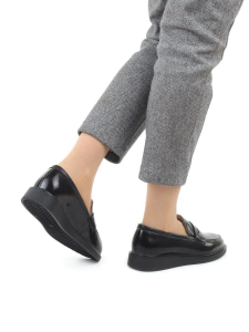 03-PDEB93-3 BLACK Лоферы женские (натуральная кожа)