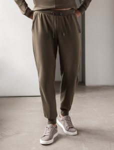 Брюки из тонкого футера с карманом на молнии