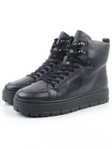 05-AW1002-2M DK. BLUE Ботинки зимние мужские (натуральная кожа, натуральный мех)