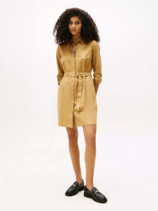 Long-Sleeve Belted Oxford Shirtdress