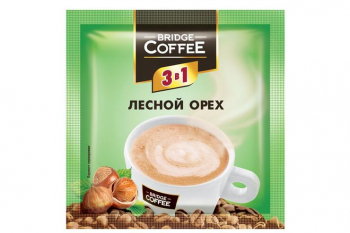 «Bridge Coffee», напиток кофейный 3 в 1 с ароматом лесного ореха, 20 г (упаковка 40 шт)