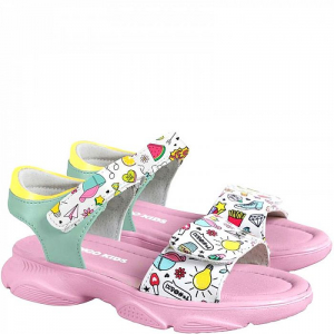 21-651A бел/цветн Сандалии для девочек (28-33)/12