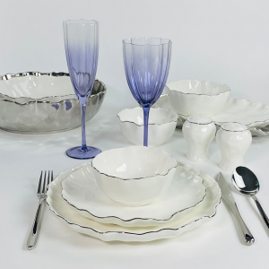 305-288 Обеденный сервиз 30пр. ВАНЕССА СЕРЕБРО в под.уп.(х1)Фарфор