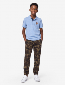 BOYS MULTI COLOR LOGO PIQUE POLO SHIRT