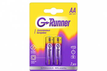 Батарейки алкалиновые «G-runner» AA/LR6, 1,5 V, в блистере 2 батарейки, (упаковка 12 шт)