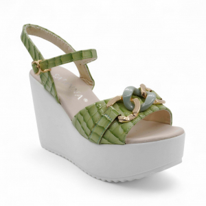 Босоножки на платформе L3-14LVS зеленые