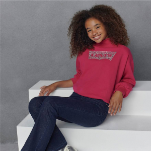 Mockneck Bubble Sleeve Crewneck Big Girls 7-16