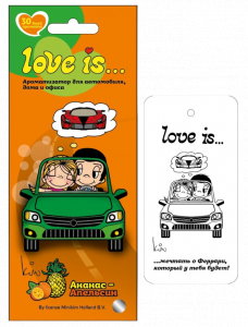 Ароматизатор воздуха LOVE IS... - АНАНАС-АПЕЛЬСИН подвесной картонный