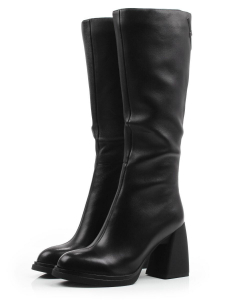 02-FN932-1 BLACK Сапоги демисезонные женские (натуральная кожа, байка)