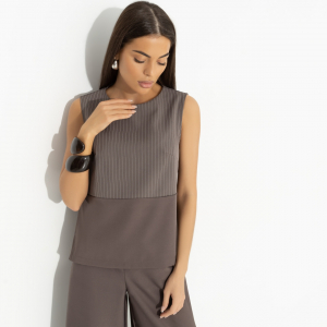 Блуза свободной посадки, Кейт Мосс отдыхает (brown)