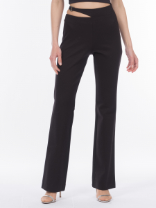 Брюки из вискозы с асимметричным вырезом на поясе