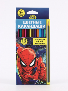 Цветные карандаши, 12 цветов, трехгранные