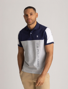 COLOR BLOCK WORDMARK POLO SHIRT