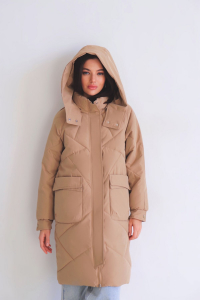 14898 Пуховик в песочном оттенке (остаток: 42, 46)