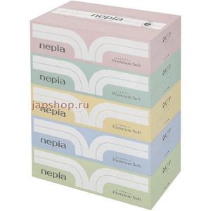 Nepia Premium Soft Салфетки бумажные двухслойные, 197х217 мм, 180 шт. (спайка 5 пачек) (4901121178523)