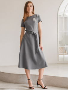Платье из премиальной эластичной поливискозы с юбкой 