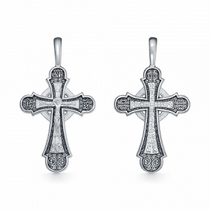 Крест из серебра литье частичное чернение