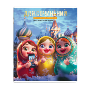 Тетрадь предметная арт. 69846/ ДЛЯ СОЧИНЕНИЙ /48 л., А5+, вн.блок - линия, выборочный ТВИН УФ-лак,
