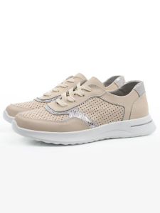 03-C927-2A BEIGE Полуботинки спортивные женские (натуральная кожа)