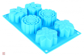 Форма для выпечки силиконовая, 6 ячеек, 