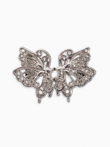 Зажим для кардигана «Ажур. Бабочка», цвет серебро