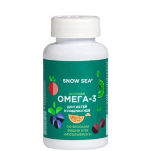 Омега-3 для детей и подростков со вкусом вишни и мультифрукт БАД, 150 капс.