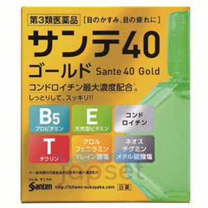 Santen 40 Gold - японские капли, витамины для глаз, с содержанием хондроитина, 12мл