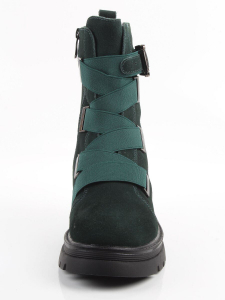 XKL23-131M GREEN Ботинки зимние женские (натуральная замша, натуральный мех)