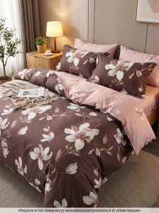 Комплект постельного белья Розовая магнолия поплин