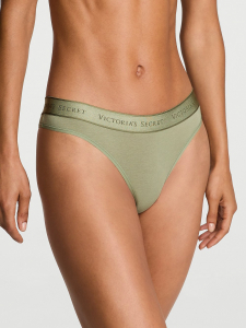 Logo Cotton Thong Panty