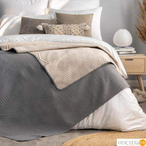 DOME МАГНУС сер.-беж. Покрывало 240х260, 1 пр., 100% полиэстер