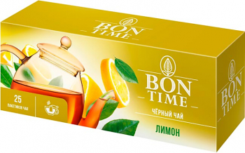 «Bontime», чай черный «Лимон», 25 пакетиков, 37,5г