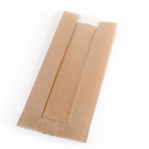 Пакет крафт с окном 280*100*50 мм (V-дно)