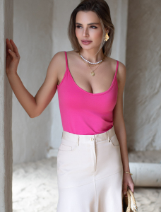 Топ из премиального хлопка с эластаном