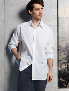 Классическая офисная рубашка из премиального хлопка с эластаном