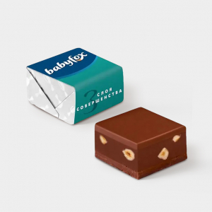 «BabyFox», шоколадные конфеты  Pralines Style фундук, арахис и молочный шоколад (упаковка 0,5 кг)