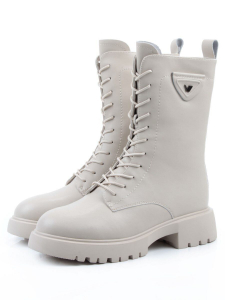 04-PAM366-2Z LT. BEIGE Ботинки зимние женские (натуральная кожа, 100% шерсть)