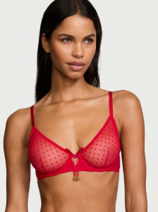 Jingle Bells Mesh Unlined Demi Bra