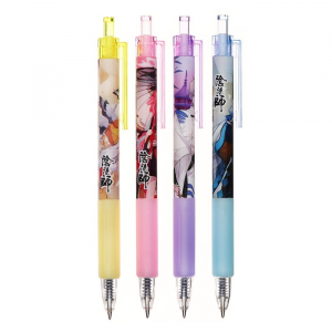 Ручка гелевая автоматическая Calligrata, 0.5 мм, стержень синий, корпус «Аниме», штрихкод на штуке, МИКС