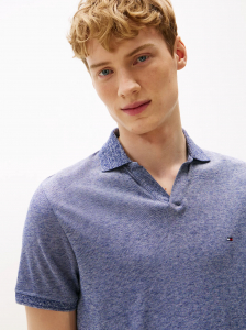 Regular Fit Two-Tone Open-Collar Polo