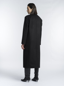 Длинное шерстяное пальто, утепленное синтепоном