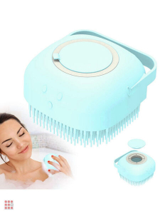 Мочалка-щетка для тела, силиконовая с контейнером для геля