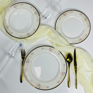 125-172 Набор 18 тарелок ЛАГУНА в под.упак (х2)Костяной фарфор