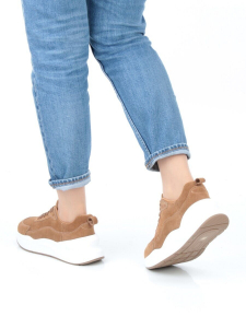 05-A504-3 BROWN Кроссовки женские (натуральная замша)