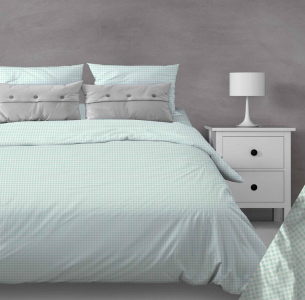 Ткань Клеточка мятный Бязь 150 см