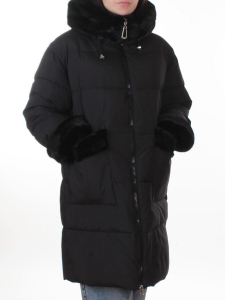 6093 BLACK Куртка зимняя женская оверсайз (200 гр. холлофайбер)