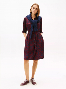 Floral Print Belted Shirtdress