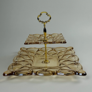 588-723 Двухъярусная этажерка в под.уп.(х6)Стекло