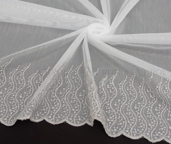 Тюль вышивка на бамбуке 1488 (по низу 15см)